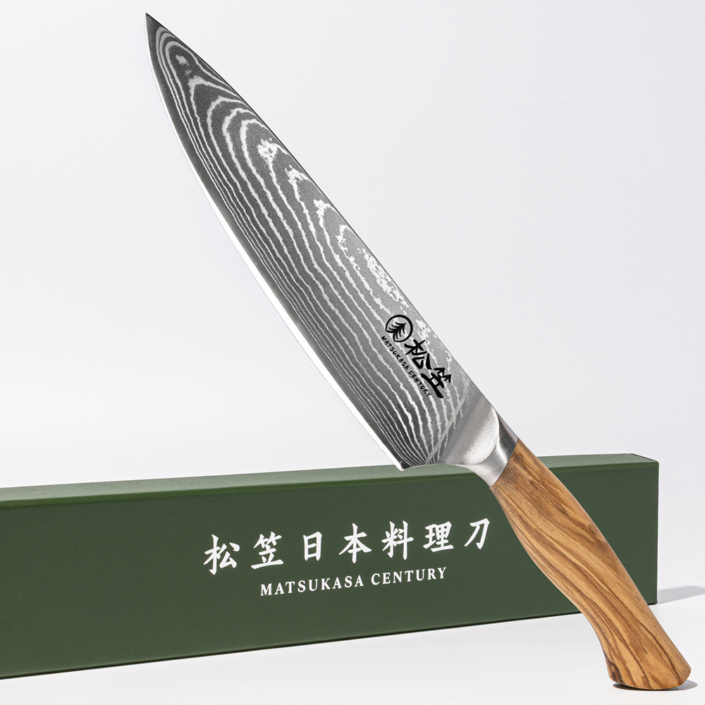 MATSUKASA CENTURY gyuto in its presentation box